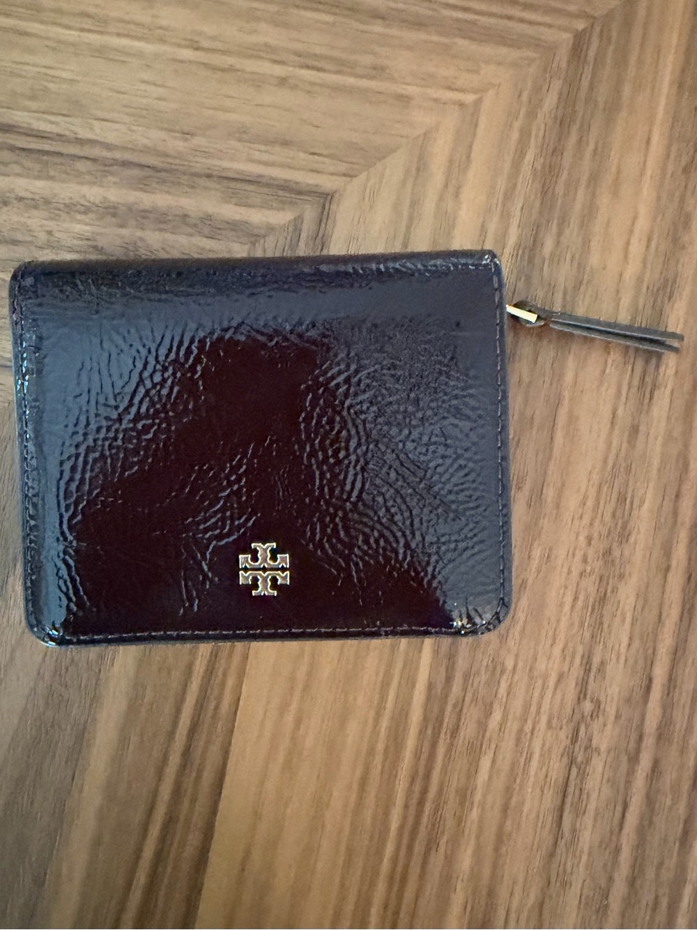 Tory Burch Emerson Crinkle Patent Leather Mini Wallet